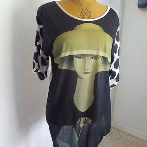 Italian Made Lady-In-Hat Top